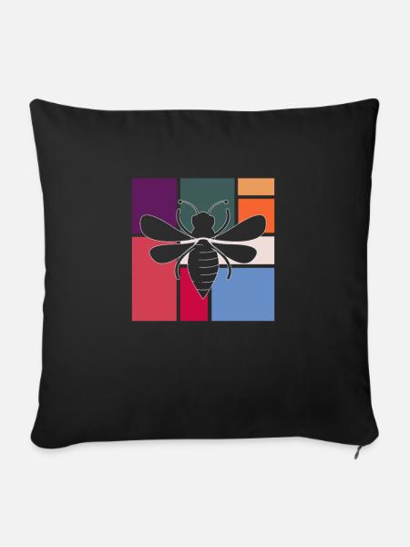 Biene - Sofakissenbezug 45 x 45 cm - Schwarz
