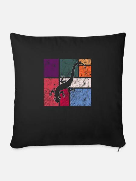 Eidechse - Sofakissenbezug 45 x 45 cm - Schwarz
