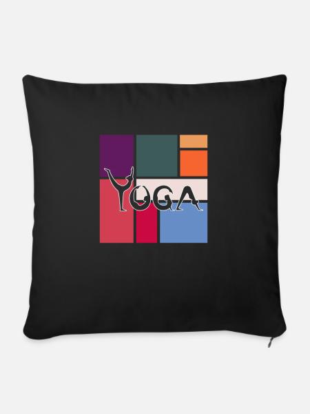 Yoga - Sofakissenbezug 45 x 45 cm - Schwarz
