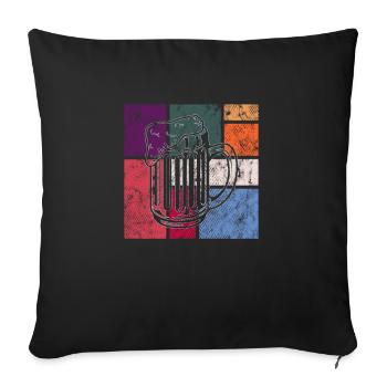 Bière - Housse de coussin décorative 45 x 45 cm - noir - Devant