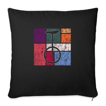 Unicycle - Sofa pillowcase 17,3'' x 17,3'' (45 x 45 cm) - black - Front