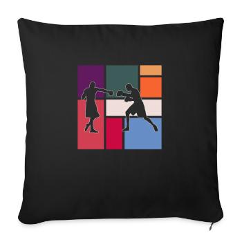 Boxe - Housse de coussin décorative 45 x 45 cm - noir - Devant