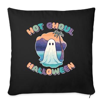 Groovy Ghost Palm Beach Hot Ghoul Halloween - Sofa pillowcase 17,3'' x 17,3'' (45 x 45 cm) - black - Front