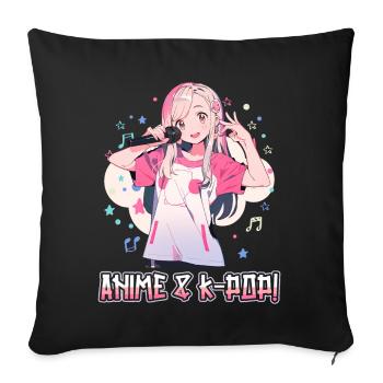 Anime and K-Pop Korean Pop Music Kpop - Sofa pillowcase 17,3'' x 17,3'' (45 x 45 cm) - black - Front
