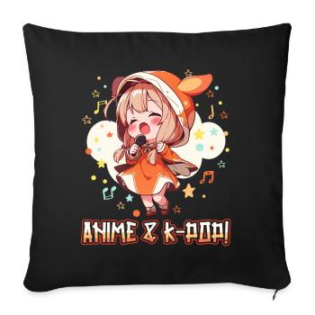 Anime and K-Pop Korean Pop Music Kpop - Sofa pillowcase 17,3'' x 17,3'' (45 x 45 cm) - black - Front