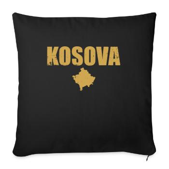 Kosova Vintage Kosovo Kosovarische Karte Kosovare - Sofakissenbezug 45 x 45 cm - Schwarz - Vorne