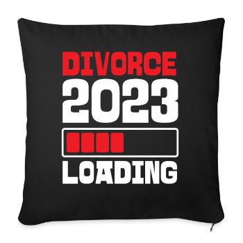 Happy Divorce Party Divorce 2023 - Sofa pillowcase 17,3'' x 17,3'' (45 x 45 cm) - black - Front
