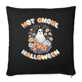 Groovy Ghost Flowers Hot Ghoul Halloween - Sofa pillowcase 17,3'' x 17,3'' (45 x 45 cm) - black - Front