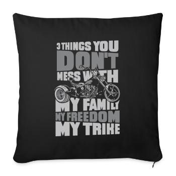 Ma famille Ma liberté Mon Trike Trikebike - Housse de coussin décorative 45 x 45 cm - noir - Devant