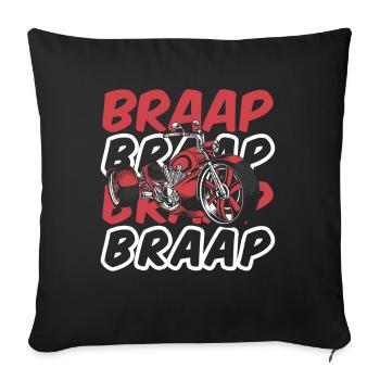 Braap Tricycle Motorcycle Threewheeler Trikebike - Sofa pillowcase 17,3'' x 17,3'' (45 x 45 cm) - black - Front