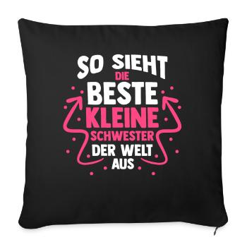 Geschwister Schwestern Schwester - Sofakissenbezug 45 x 45 cm - Schwarz - Vorne