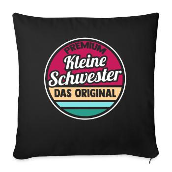 Geschwister Schwestern Schwester - Sofakissenbezug 45 x 45 cm - Schwarz - Vorne