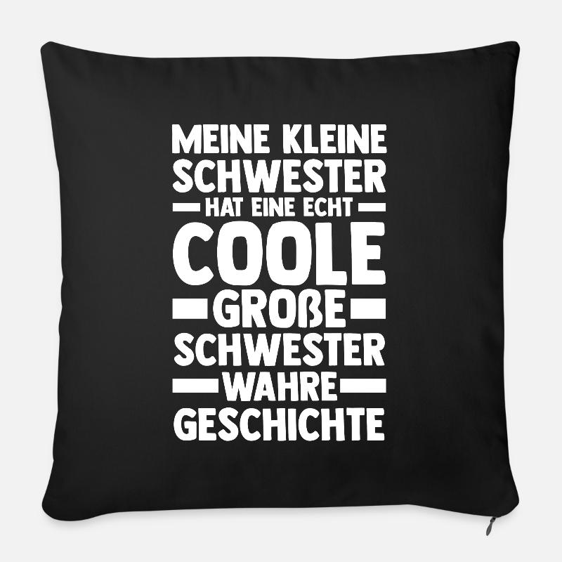 Geschwister Schwestern Schwester - Sofakissenbezug 45 x 45 cm - Schwarz