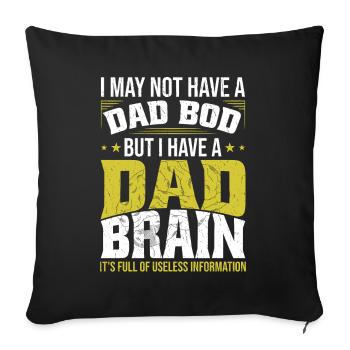 J’ai un cerveau de père Fête des pères - Housse de coussin décorative 45 x 45 cm - noir - Devant