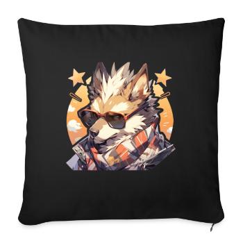 Dogs Pet Dog Owner Dog Lover Animal - Sofa pillowcase 17,3'' x 17,3'' (45 x 45 cm) - black - Front