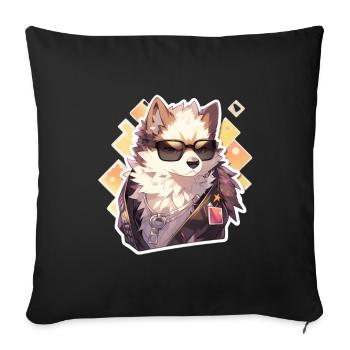 Dogs Pet Dog Owner Dog Lover Animal - Sofa pillowcase 17,3'' x 17,3'' (45 x 45 cm) - black - Front