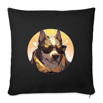 Dogs Pet Dog Owner Dog Lover Animal - Sofa pillowcase 17,3'' x 17,3'' (45 x 45 cm) - black - Front