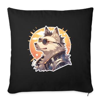 Dogs Pet Dog Owner Dog Lover Animal - Sofa pillowcase 17,3'' x 17,3'' (45 x 45 cm) - black - Front