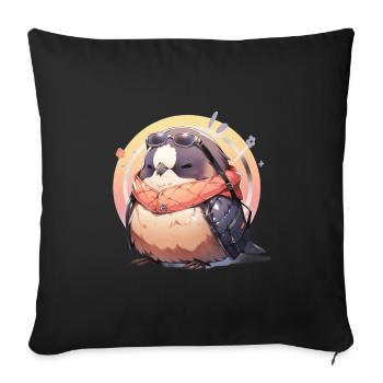Oiseaux Oiseaux Drôles d’animaux Habitant de la forêt Animal - Housse de coussin décorative 45 x 45 cm - noir - Devant
