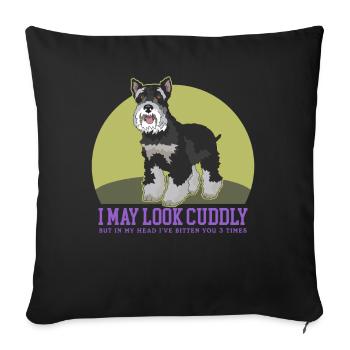 Schnauzer miniature Propriétaire | Cadeau Schnauzer Chien - Housse de coussin décorative 45 x 45 cm - noir - Devant