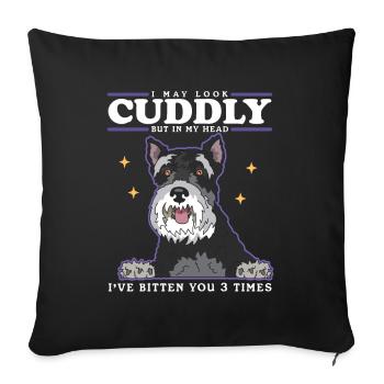 Schnauzer miniature propriétaire Schnauzer chiens cadeau - Housse de coussin décorative 45 x 45 cm - noir - Devant