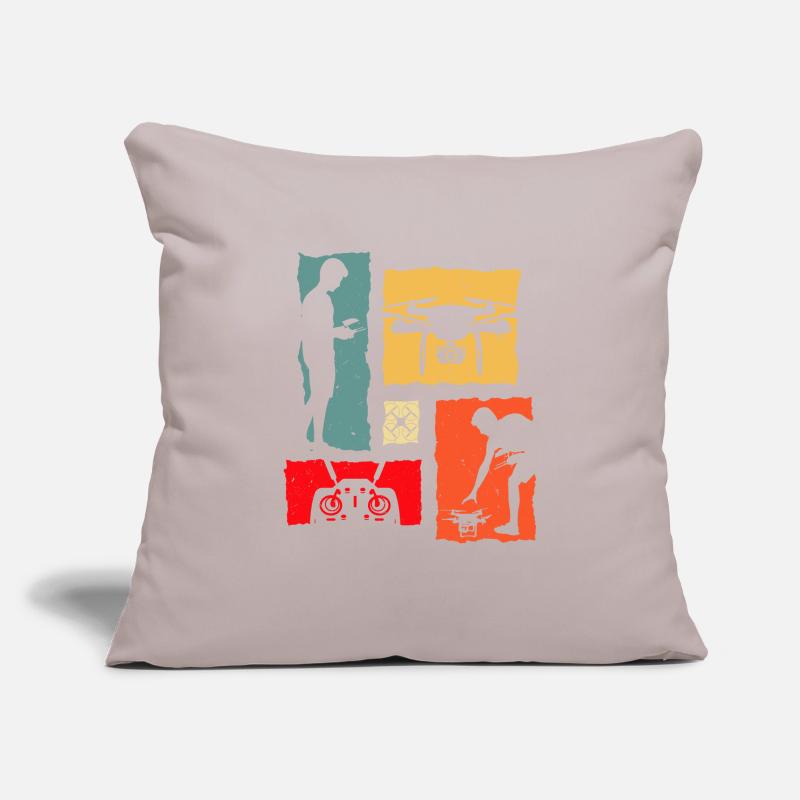 Drone Rétro Drone Pilotes de drones Housse de coussin décorative 45 x 45 cm