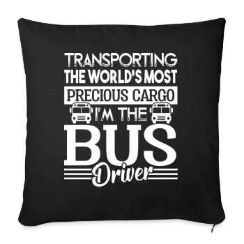 Bus Driver I'm The Bus Driver - Sofa pillowcase 17,3'' x 17,3'' (45 x 45 cm) - black - Front