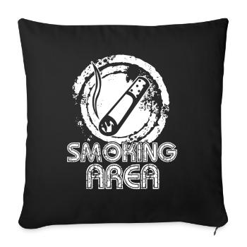 Cigar Smoking Cigar Smoking Area - Sofa pillowcase 17,3'' x 17,3'' (45 x 45 cm) - black - Front