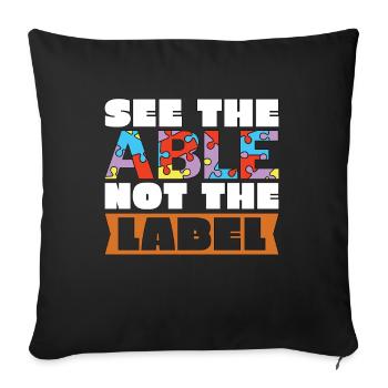 IEP Voir Le capable pas le label Éducation spécialisée - Housse de coussin décorative 45 x 45 cm - noir - Devant