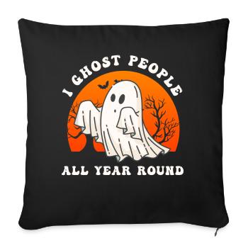 Halloween I Ghost People All Year Long - Sofa pillowcase 17,3'' x 17,3'' (45 x 45 cm) - black - Front