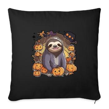 Faultier Halloween Faultiere Faultier Kürbis - Sofakissenbezug 45 x 45 cm - Schwarz - Vorne