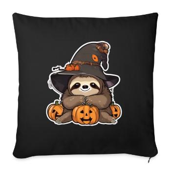 Faultier Halloween Faultiere Faultier Kürbis - Sofakissenbezug 45 x 45 cm - Schwarz - Vorne