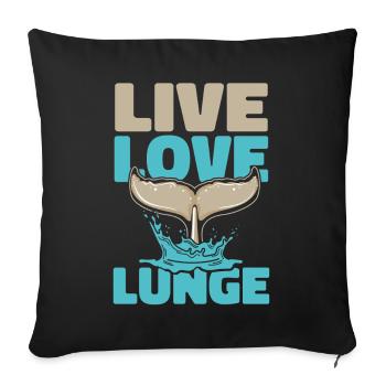 Live Love Lunge Blue Beluga Cetacea Cachalot - Housse de coussin décorative 45 x 45 cm - noir - Devant