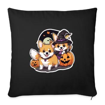 Corgi Corgi Dog Corgi Halloween Corgis - Sofa pillowcase 17,3'' x 17,3'' (45 x 45 cm) - black - Front