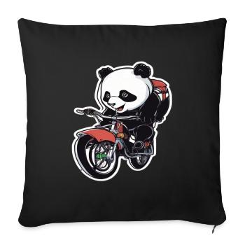 Panda Bicycle Bicycle Panda - Sofa pillowcase 17,3'' x 17,3'' (45 x 45 cm) - black - Front