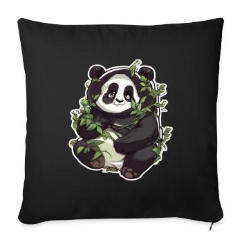 Panda Pandas Panda Baby Panda Animal Animals - Sofa pillowcase 17,3'' x 17,3'' (45 x 45 cm) - black - Front
