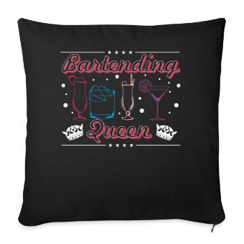 Bartending Queen - Sofa pillowcase 17,3'' x 17,3'' (45 x 45 cm) - black - Front