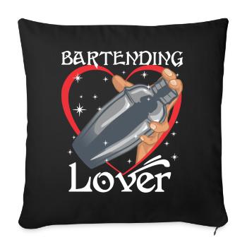 Bartending lover - Sofa pillowcase 17,3'' x 17,3'' (45 x 45 cm) - black - Front