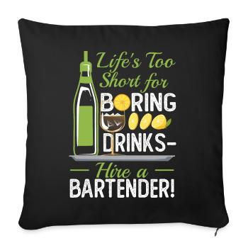 Boissons ennuyeuses - Housse de coussin décorative 45 x 45 cm - noir - Devant