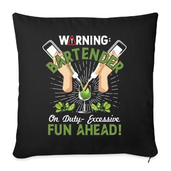 Barman en service - Housse de coussin décorative 45 x 45 cm - noir - Devant