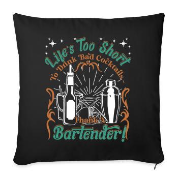 Bath Cocktail - Sofa pillowcase 17,3'' x 17,3'' (45 x 45 cm) - black - Front