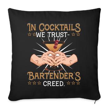Bartenders Creed - Sofa pillowcase 17,3'' x 17,3'' (45 x 45 cm) - black - Front
