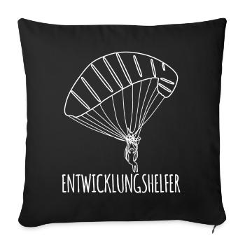 Gleitsegeln Paragliding Paraglider - Sofakissenbezug 45 x 45 cm - Schwarz - Vorne