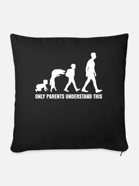Trotzphase Kindererziehung Vater Mutter - Sofakissenbezug 45 x 45 cm - Schwarz