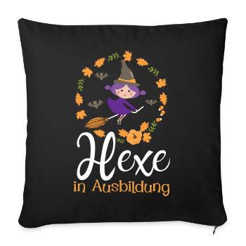 Hexe In Ausbildung - Sofakissenbezug 45 x 45 cm - Schwarz - Vorne
