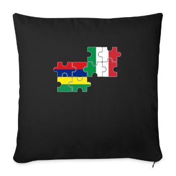 Maurice Italie Drapeau Italien Mauricien - Housse de coussin décorative 45 x 45 cm - noir - Devant
