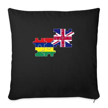 Mauritius UK Flag British Mauritian - Sofa pillowcase 17,3'' x 17,3'' (45 x 45 cm) - black - Front