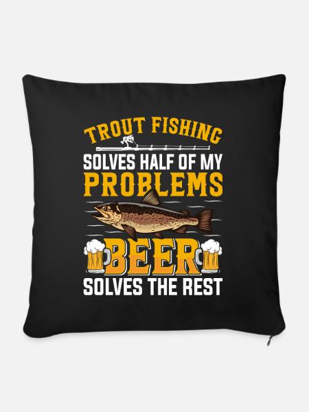 Funny Fishing Men Women - Sofakissenbezug 45 x 45 cm - Schwarz