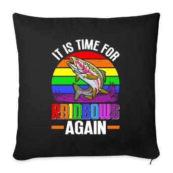 Funny Fishing Men Women - Sofakissenbezug 45 x 45 cm - Schwarz - Vorne