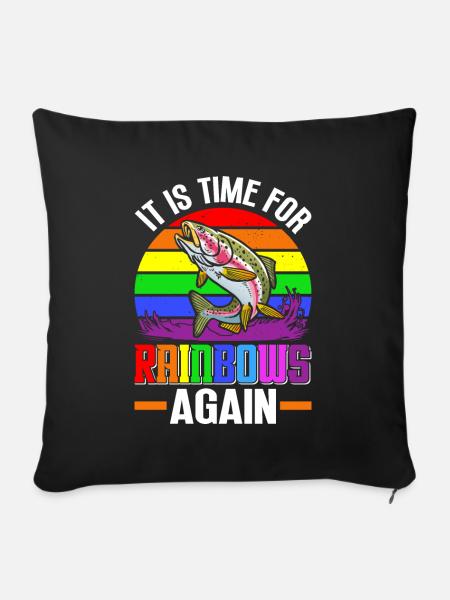 Funny Fishing Men Women - Sofakissenbezug 45 x 45 cm - Schwarz